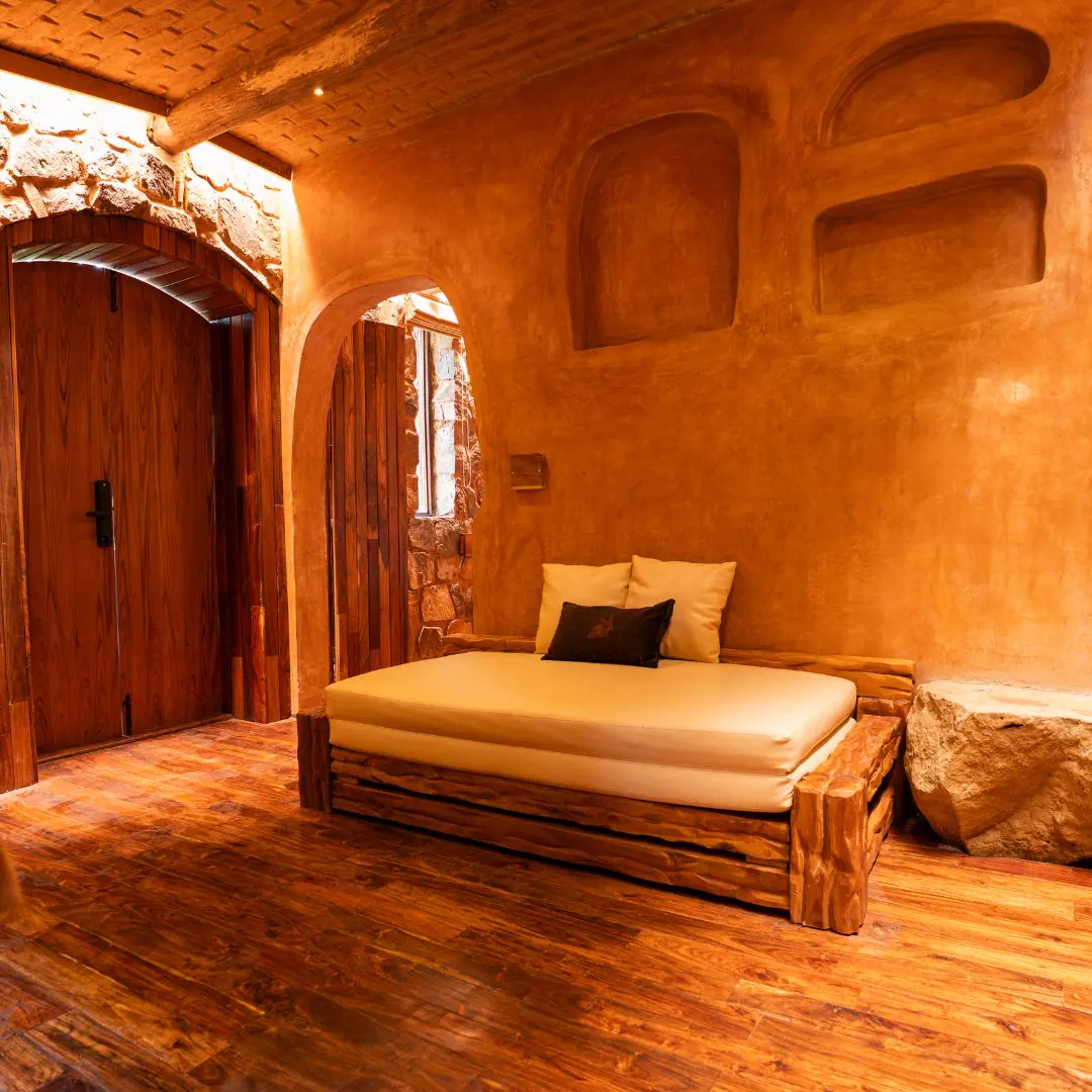 The Burrow — the round wooden door from inside