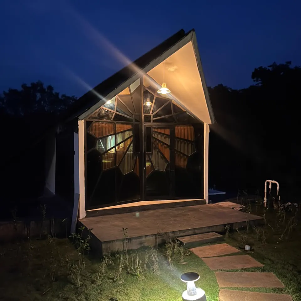The Cocoon — the Cocoon glowing after dark