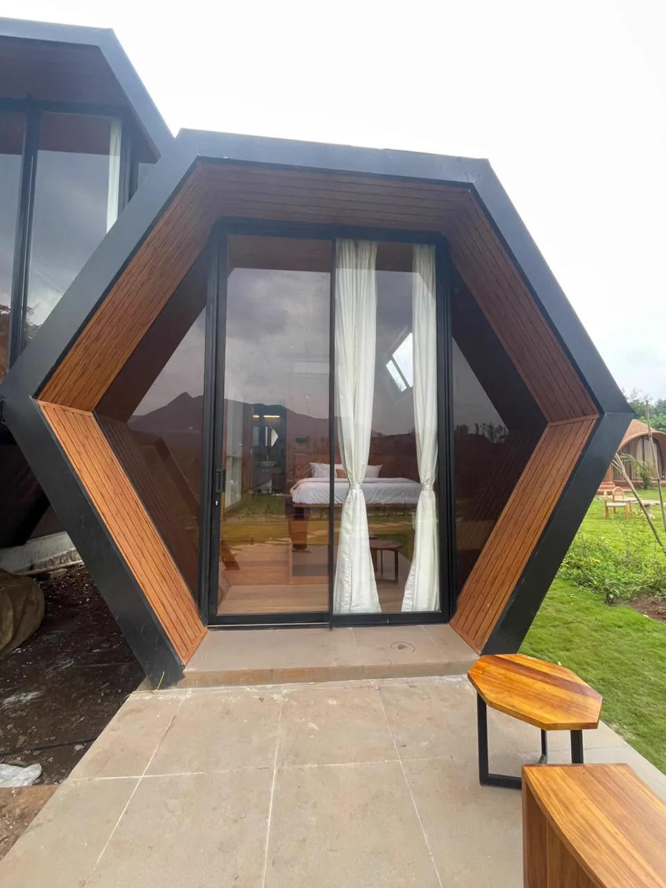 The Hive — the glazed hexagonal entrance