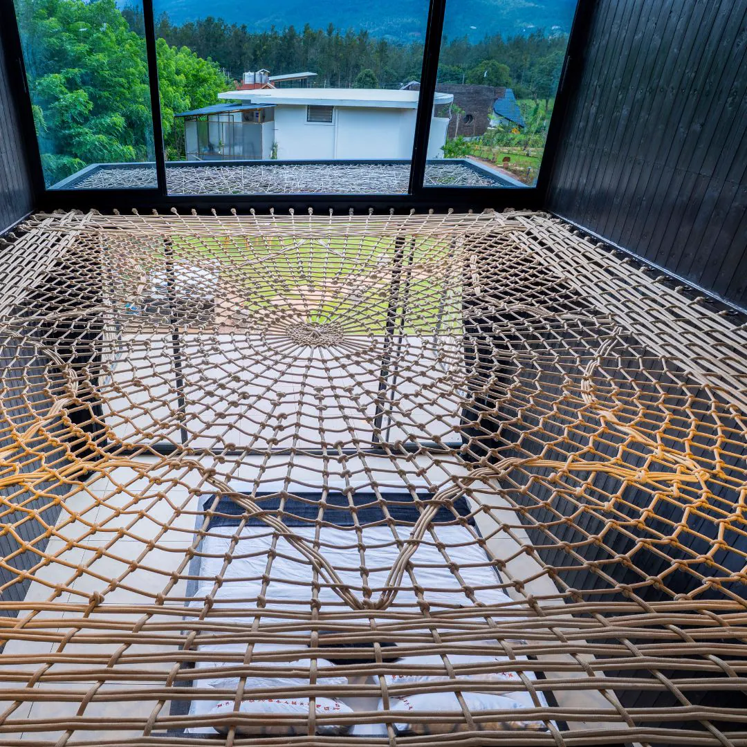 The Weave — the hammock net underfoot